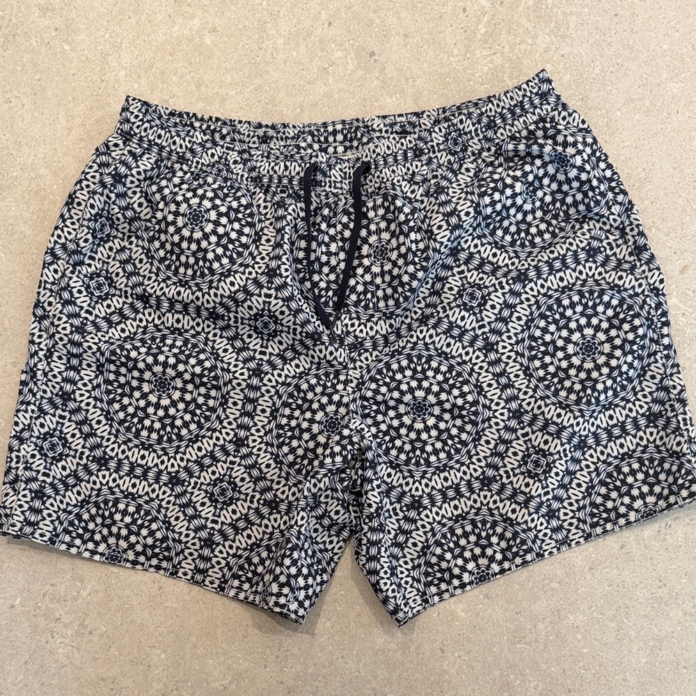 Coast to Coast Navy and White Patterned Swim Shorts